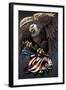 Eagle Holding Flag-FlyLand Designs-Framed Giclee Print