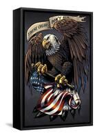 Eagle Holding Flag-FlyLand Designs-Framed Stretched Canvas