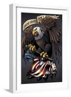 Eagle Holding Flag-FlyLand Designs-Framed Giclee Print