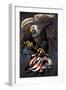 Eagle Holding Flag-FlyLand Designs-Framed Giclee Print