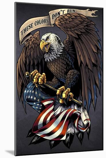 Eagle Holding Flag-FlyLand Designs-Mounted Giclee Print