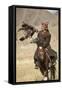 Eagle Hunter Mounted On Mongolian Horse With Female Golden Eagle (Aquila Chrysaetos)-Kristel Richard-Framed Stretched Canvas