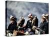 Eagle Hunters at the Golden Eagle Festival, Mongolia-Amos Nachoum-Stretched Canvas