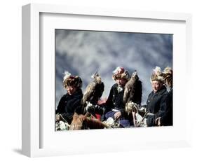 Eagle Hunters at the Golden Eagle Festival, Mongolia-Amos Nachoum-Framed Photographic Print