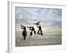 Eagle Hunters Dalai Khan, Takhuu Grandfather, Son Kook Kook, Golden Eagle Festival, Mongolia-Amos Nachoum-Framed Photographic Print