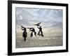 Eagle Hunters Dalai Khan, Takhuu Grandfather, Son Kook Kook, Golden Eagle Festival, Mongolia-Amos Nachoum-Framed Photographic Print