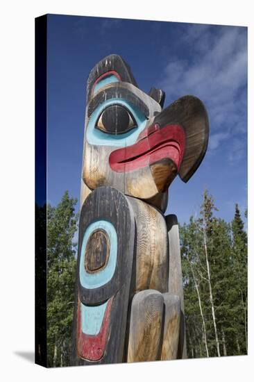 Eagle Image on Totem Pole, Teslin Tlingit Heritage Center, Teslin, Yukon, Canada, North America-Richard Maschmeyer-Stretched Canvas