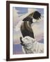 Eagle in Flight with Wolf-unknown Ampel-Framed Art Print