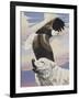 Eagle in Flight with Wolf-unknown Ampel-Framed Art Print