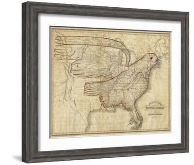 20x24 1833 The Eagle Map of the United States 