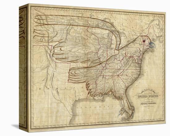 Eagle Map of the United States, c.1833-Joseph And James Churchman-Stretched Canvas