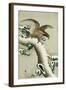 Eagle on Snowy Tree Bough-Koson Ohara-Framed Giclee Print