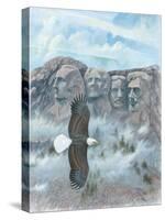 Eagle over Mt Rushmore-Ron Jenkins-Stretched Canvas