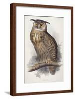 Eagle Owl, Bubo Maximus, 1832-1837-Edward Lear-Framed Giclee Print