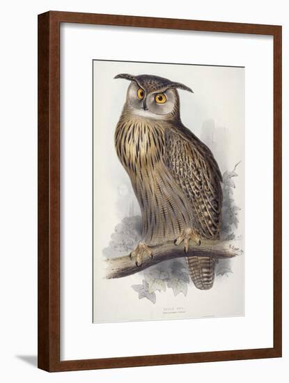 Eagle Owl, Bubo Maximus, 1832-1837-Edward Lear-Framed Giclee Print