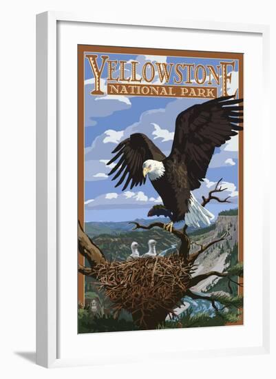 Eagle Perched - Yellowstone National Park-Lantern Press-Framed Art Print