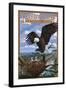 Eagle Perched - Yellowstone National Park-Lantern Press-Framed Art Print