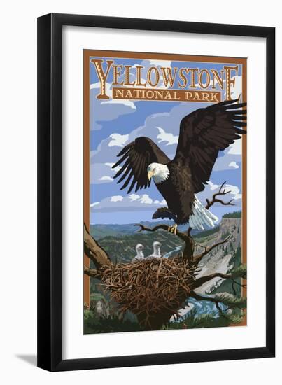 Eagle Perched - Yellowstone National Park-Lantern Press-Framed Art Print