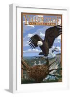 Eagle Perched - Yellowstone National Park-Lantern Press-Framed Art Print