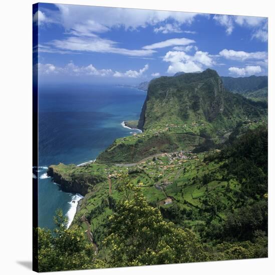 Eagle Rock (Penha De Aguia), Faial, Madeira, Portugal, Atlantic-Stuart Black-Stretched Canvas