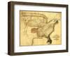 Eagle Superimposed on the United States - Panoramic Map-Lantern Press-Framed Art Print