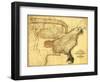 Eagle Superimposed on the United States - Panoramic Map-Lantern Press-Framed Art Print