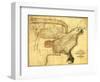 Eagle Superimposed on the United States - Panoramic Map-Lantern Press-Framed Art Print