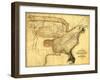 Eagle Superimposed on the United States - Panoramic Map-Lantern Press-Framed Art Print