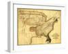 Eagle Superimposed on the United States - Panoramic Map-Lantern Press-Framed Art Print