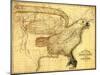 Eagle Superimposed on the United States - Panoramic Map-Lantern Press-Mounted Art Print