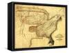 Eagle Superimposed on the United States - Panoramic Map-Lantern Press-Framed Stretched Canvas