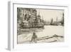 Eagle Wharf, from "A Series of Sixteen Etchings of Scenes on the Thames", 1859, Published 1871-James Abbott McNeill Whistler-Framed Giclee Print