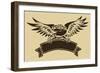 Eagle with Ribbon-hauvi-Framed Art Print