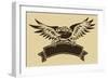 Eagle with Ribbon-hauvi-Framed Art Print