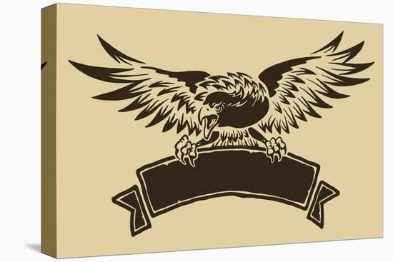 Eagle with Ribbon-hauvi-Stretched Canvas