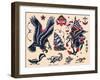 Eagles & Ships, Authentic Tattoo Flash by Norman Collins, aka, Sailor Jerry-null-Framed Art Print