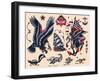 Eagles & Ships, Authentic Tattoo Flash by Norman Collins, aka, Sailor Jerry-null-Framed Art Print