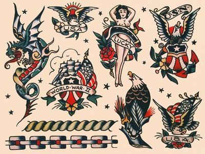 Eagles & Women, Authentic . Navy Tattoo Flash by Norman Collins, aka, Sailor Jerry' Prints - , piddix Eagles & Women, Authentic . Navy Tattoo Flash by Norman Collins, aka, Sailor Jerry' Prints - , piddix