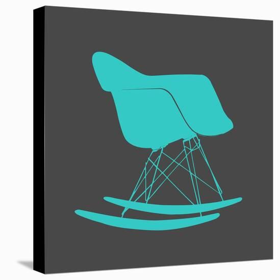 Eames Rocking Chair Teal-Anita Nilsson-Stretched Canvas