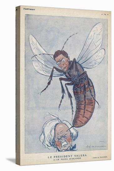 Eamonn De Valera Irish Statesman Depicted as a Wasp Stinging English Premier Lloyd George-Barrere-Stretched Canvas