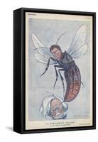 Eamonn De Valera Irish Statesman Depicted as a Wasp Stinging English Premier Lloyd George-Barrere-Framed Stretched Canvas