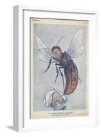 Eamonn De Valera Irish Statesman Depicted as a Wasp Stinging English Premier Lloyd George-Barrere-Framed Art Print