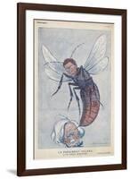 Eamonn De Valera Irish Statesman Depicted as a Wasp Stinging English Premier Lloyd George-Barrere-Framed Art Print