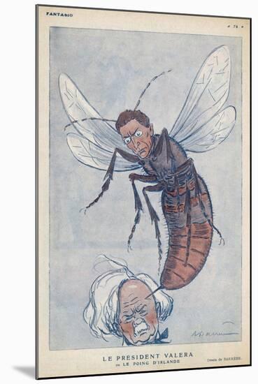 Eamonn De Valera Irish Statesman Depicted as a Wasp Stinging English Premier Lloyd George-Barrere-Mounted Art Print