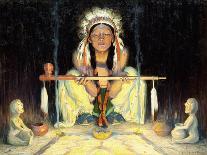 Smoke Ceremony-Eanger Irving Couse-Giclee Print