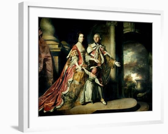 Earl and Countess of Mexborough, with their Son Lord Pollington, 1761-64-Sir Joshua Reynolds-Framed Giclee Print