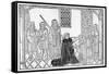 Earl Rivers Presents His Book to Edward Iv (Woodcut)-English-Framed Stretched Canvas