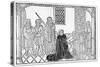 Earl Rivers Presents His Book to Edward Iv (Woodcut)-English-Stretched Canvas