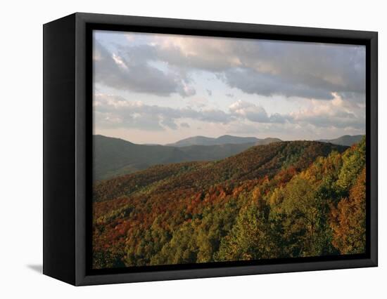 Earling Morning Landscape, Little Switzerland, Blue Ridge Parkway, USA-James Green-Framed Stretched Canvas