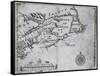 Early 17th-Century Map of the North American Coast from Cape Cod to Newfoundland-null-Framed Stretched Canvas